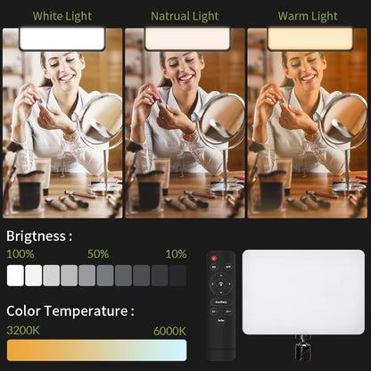 10Inch LED Video Light Ring Panel 3200K-6000K Photography Lighting Lamp with Tripod Ring Lights for Youtube Tiktok Live Stream